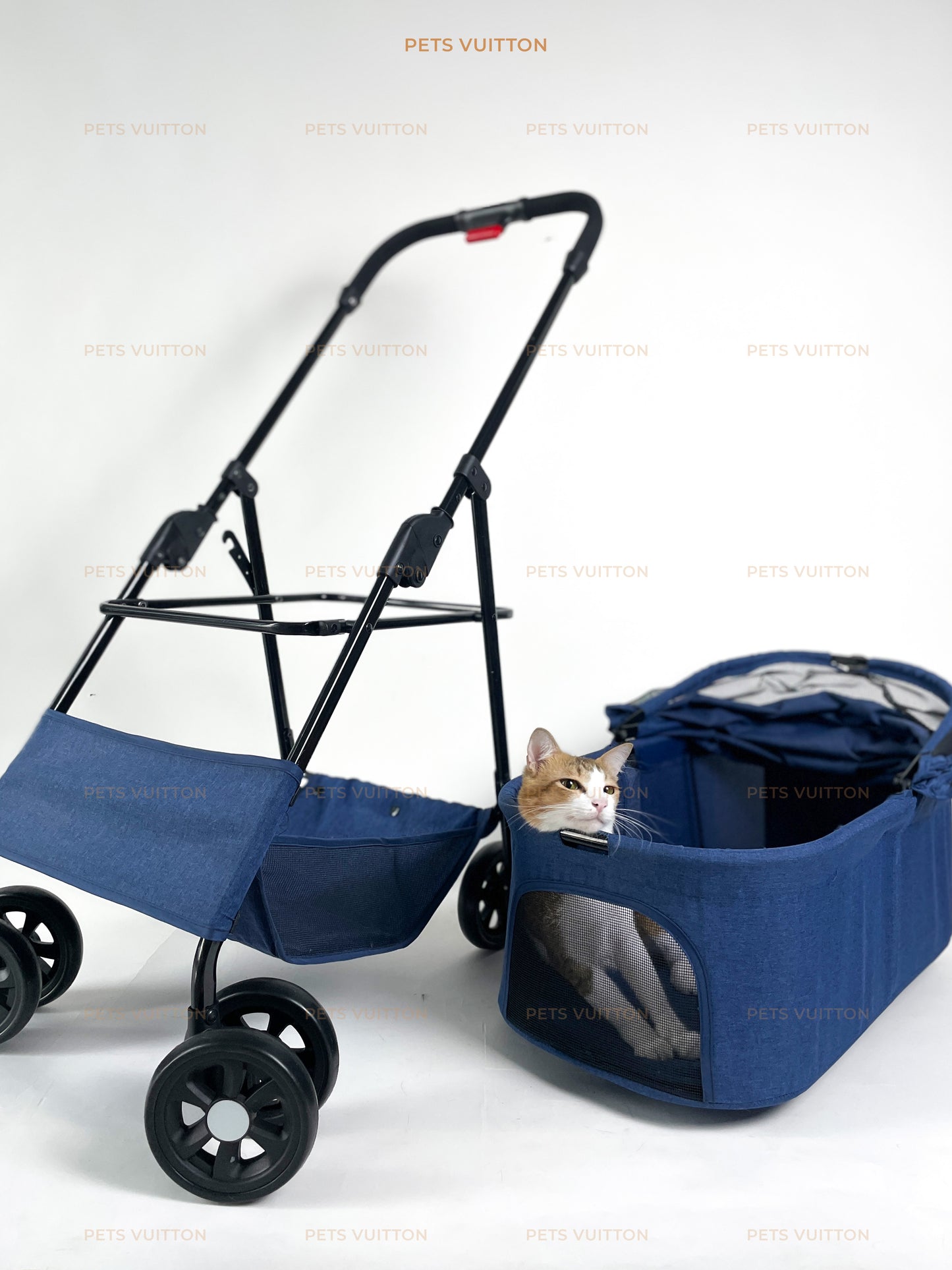 POUSSETTE Denim Linen Pet Stroller